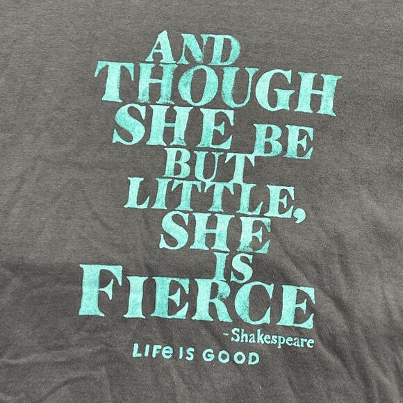 Life Is Good Black Tee with Green Print - Picture 3 of 10